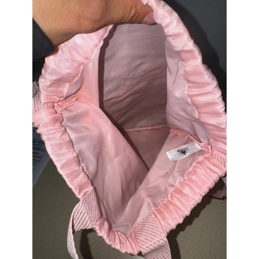 Disney Bibbidi Bobbidi Boutique Pink Drawstring Backpack Rose Gold Carriage Bag